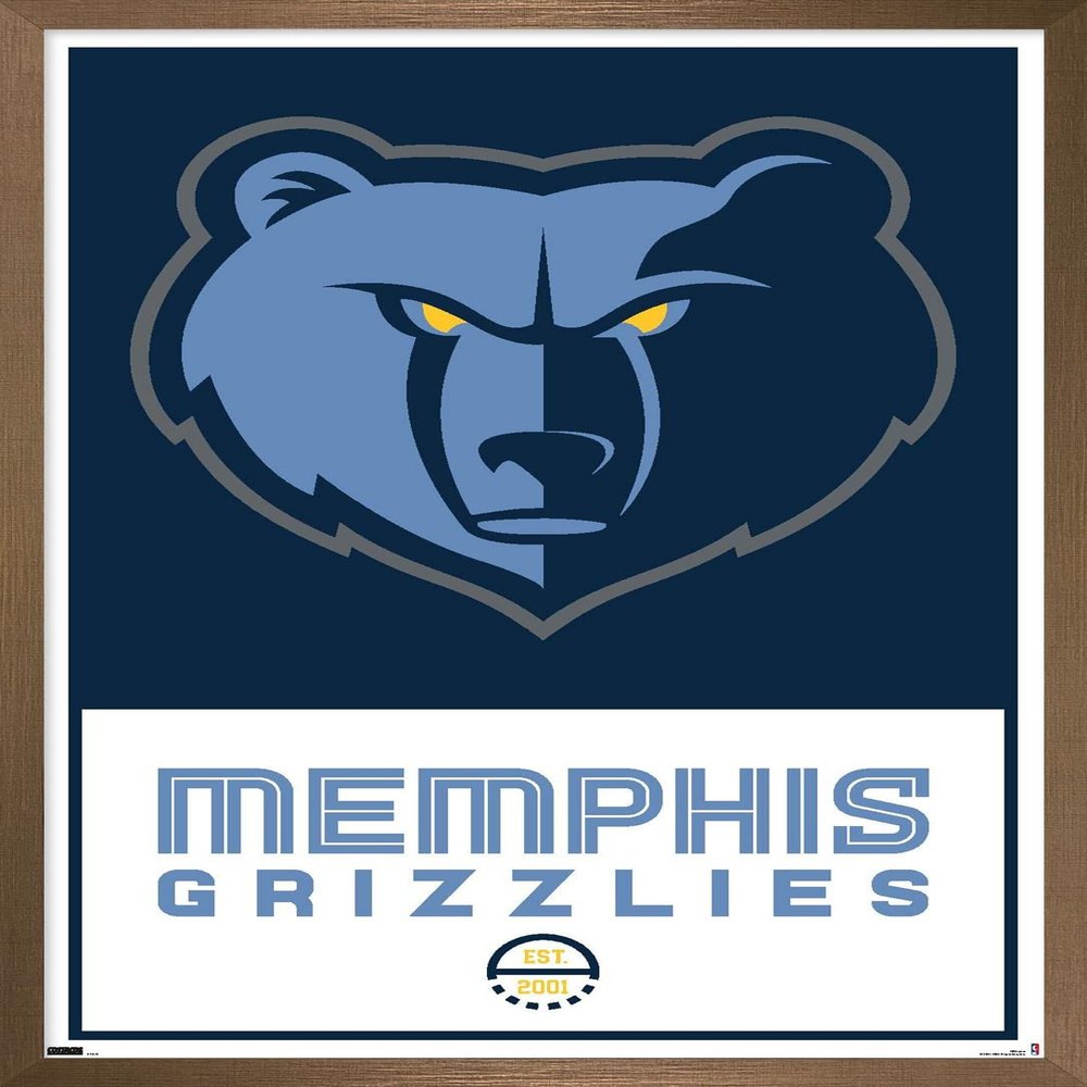 Trends International NBA Memphis Grizzlies - Logo 21 Wall Poster, 14.725" x 22.375", Bronze Framed Version