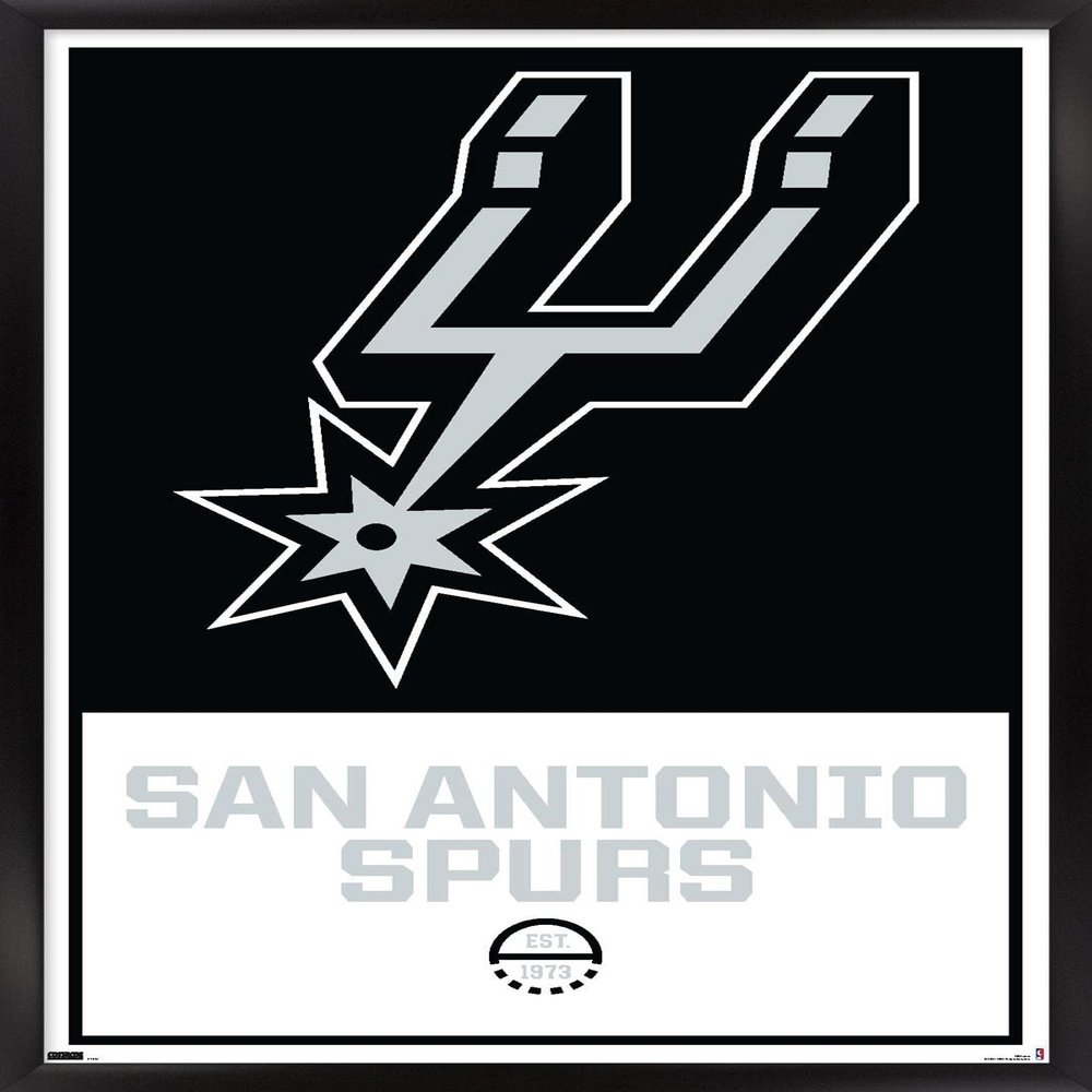 Trends International NBA San Antonio Spurs - Logo 21 Wall Poster, 22.375" x 34", Black Framed Version