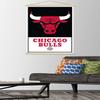 Trends International NBA Chicago Bulls - Logo 21 Wall Poster, 22.375" x 34", Premium Print and Beechwood Hanger Bundle view 2