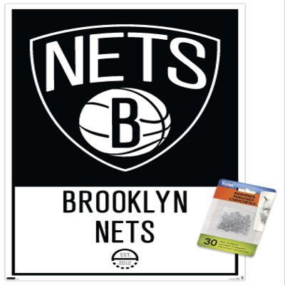 NBA Brooklyn Nets - Logo 21 Wall Poster with Push Pins