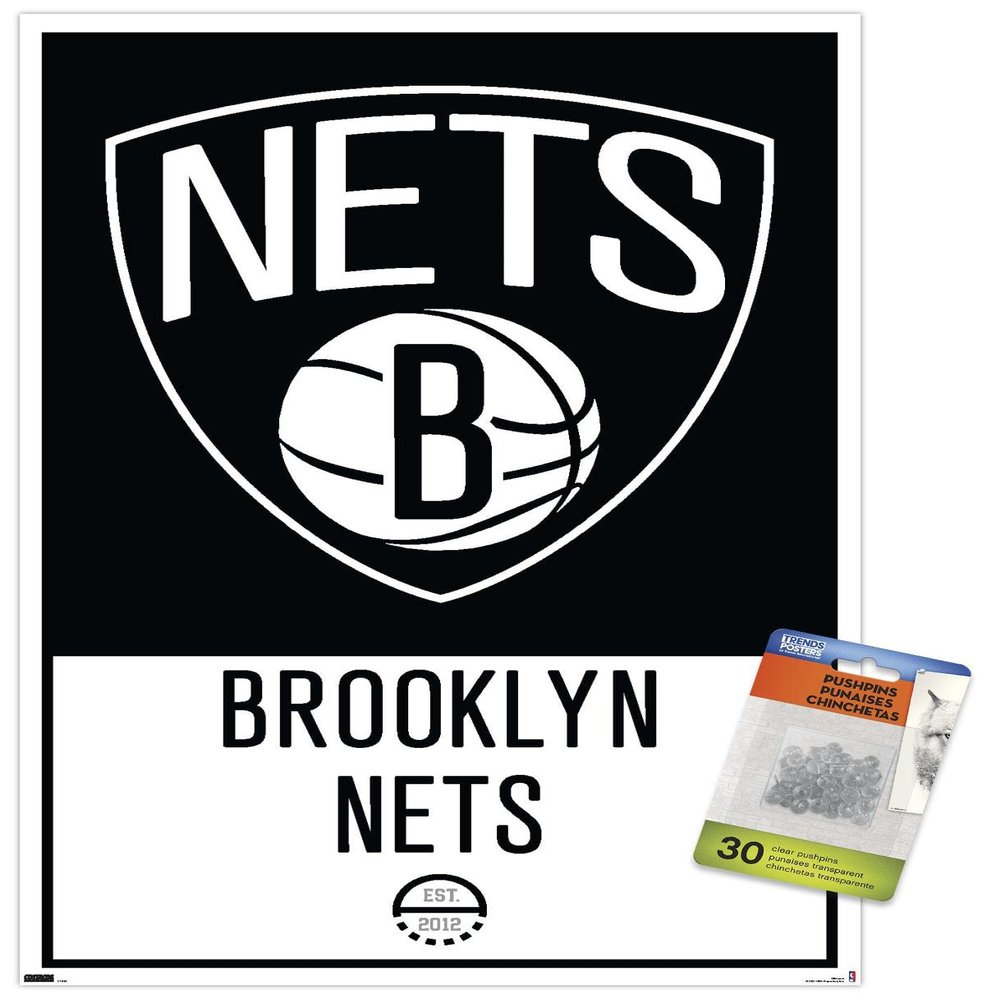 NBA Brooklyn Nets - Logo 21 Wall Poster with Push Pins