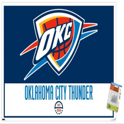 NBA Oklahoma City Thunder - Logo 21 Wall Poster with Pushpins