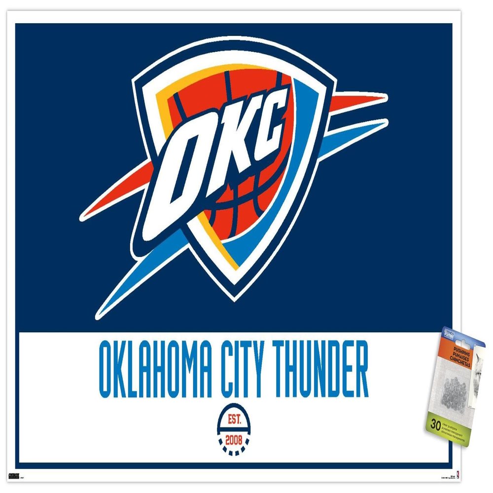 NBA Oklahoma City Thunder - Logo 21 Wall Poster with Pushpins