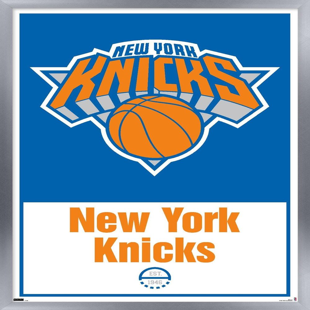Trends International NBA New York Knicks - Logo 21 Wall Poster, 22.375" x 34", Silver Framed Version