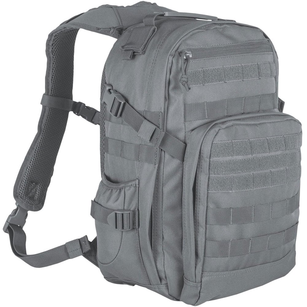 Fox Outdoor Products Liberty Tac Pack | 28L MOLLE Tactical Daypack with Dual Compartments, Hydration Pocket & Organizer Panel, Shadow Gray, 8" x 11" x 17"