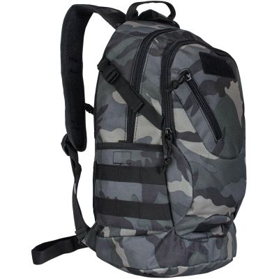 FOX OUTDOOR PRODUCTS Scout MOLLE Day Pack | Compact 20L Tactical Backpack with Hydration Sleeve for EDC, Hiking & Outdoor Use, Midnight Woodland