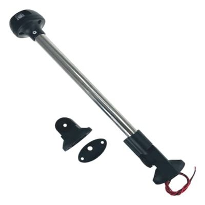 Pactrade Marine Boat LED All Round Anchor Stem Masthead Combo Navigation Light Adjustable Base Black Housing Nature White LED 2NM Surface Mount 10-30VDC IP:66 CE RoHS Certified 14-1/4" Height