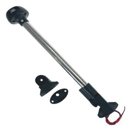 Pactrade Marine Boat LED All Round Anchor Stem Masthead Combo Navigation Light Adjustable Base Black Housing Nature White LED 2NM Surface Mount 10-30VDC IP:66 CE RoHS Certified 14-1/4" Height