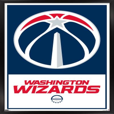 Trends International NBA Washington Wizards - Logo 21 Wall Poster, 22.375" x 34", Black Framed Version