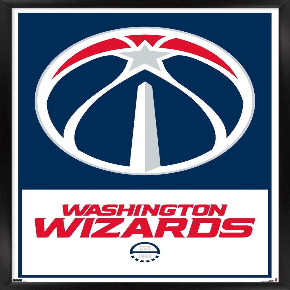 Trends International NBA Washington Wizards - Logo 21 Wall Poster, 22.375" x 34", Black Framed Version