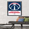 Trends International NBA Washington Wizards - Logo 21 Wall Poster, 22.375" x 34", Black Framed Version view 2