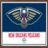 Trends International NBA New Orleans Pelicans - Logo 21 Wall Poster, 22.375" x 34", Mahogany Framed Version view 1