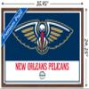 Trends International NBA New Orleans Pelicans - Logo 21 Wall Poster, 22.375" x 34", Mahogany Framed Version view 3
