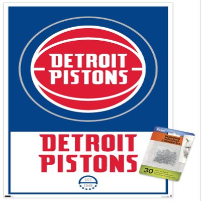 NBA Detroit Pistons - Logo 21 Wall Poster with Push Pins