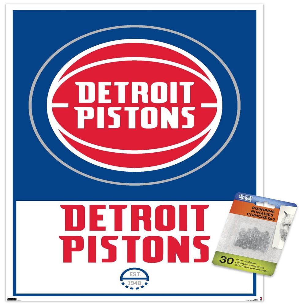 NBA Detroit Pistons - Logo 21 Wall Poster with Push Pins