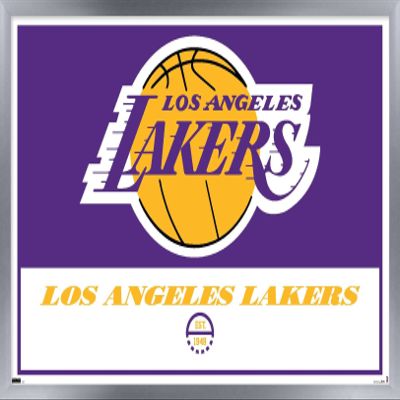 Trends International NBA Los Angeles Lakers - Logo 21 Wall Poster, 14.725" x 22.375", Silver Framed Version