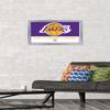 Trends International NBA Los Angeles Lakers - Logo 21 Wall Poster, 14.725" x 22.375", Silver Framed Version view 2