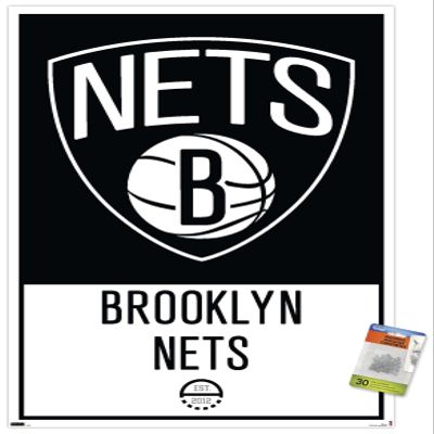 NBA Brooklyn Nets - Logo 21 Wall Poster with Pushpins