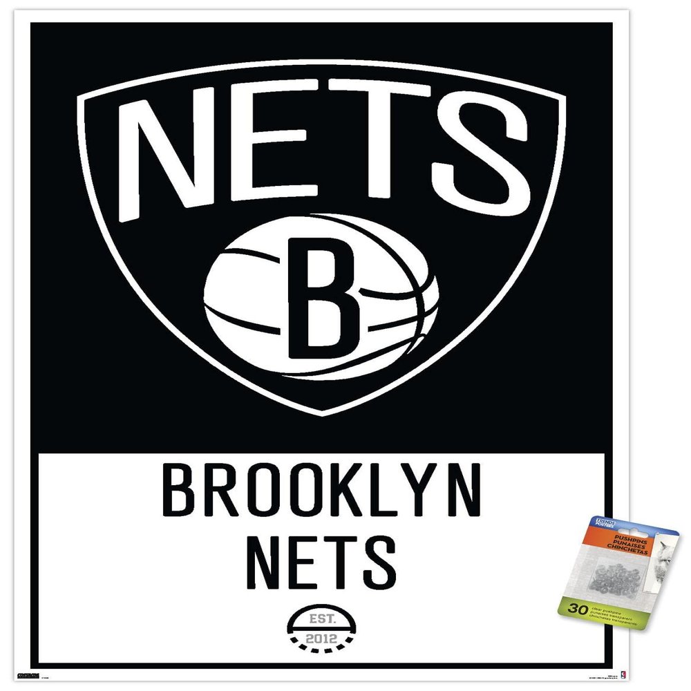 NBA Brooklyn Nets - Logo 21 Wall Poster with Pushpins