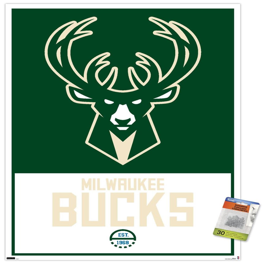 NBA Milwaukee Bucks - Logo 21 Wall Poster with Pushpins