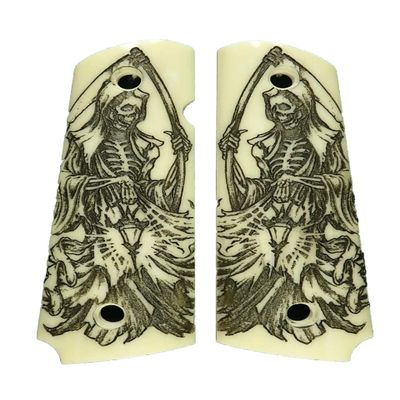 Faux Ivory Grim Reaper Full Size 1911 Grips