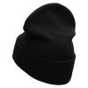 Afghanistan War Ribbon Embroidered 12 Inch Solid Knit Cuff Long Beanie Made in USA - Black OSFM view 2