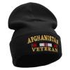 Afghanistan War Ribbon Embroidered 12 Inch Solid Knit Cuff Long Beanie Made in USA - Black OSFM view 4