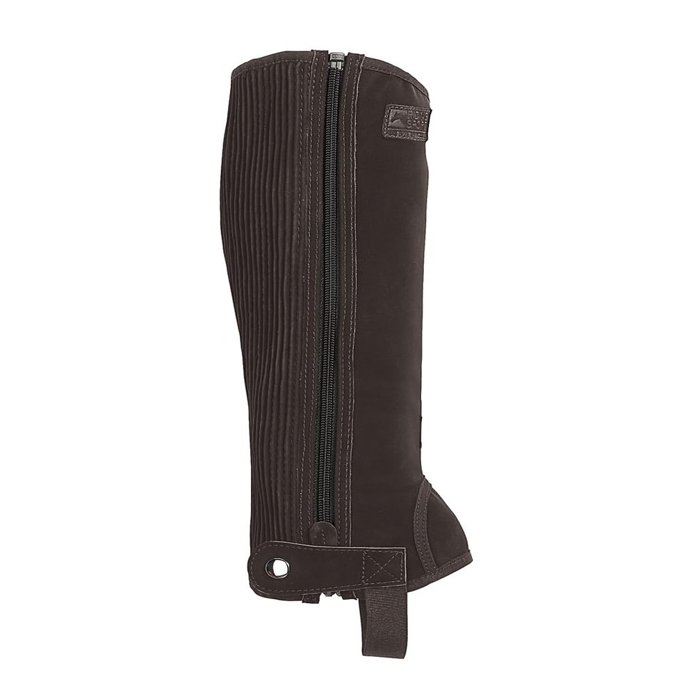 Dover Saddlery Riding Sport - Adults' Synthetic Suede Half Chaps with Silicone Grip Patches, Color: Brown, Size: Medium
