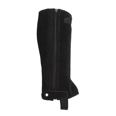 Dover Saddlery Riding Sport - Adults' Synthetic Suede Half Chaps with Silicone Grip Patches, Color: Black, Size: Medium