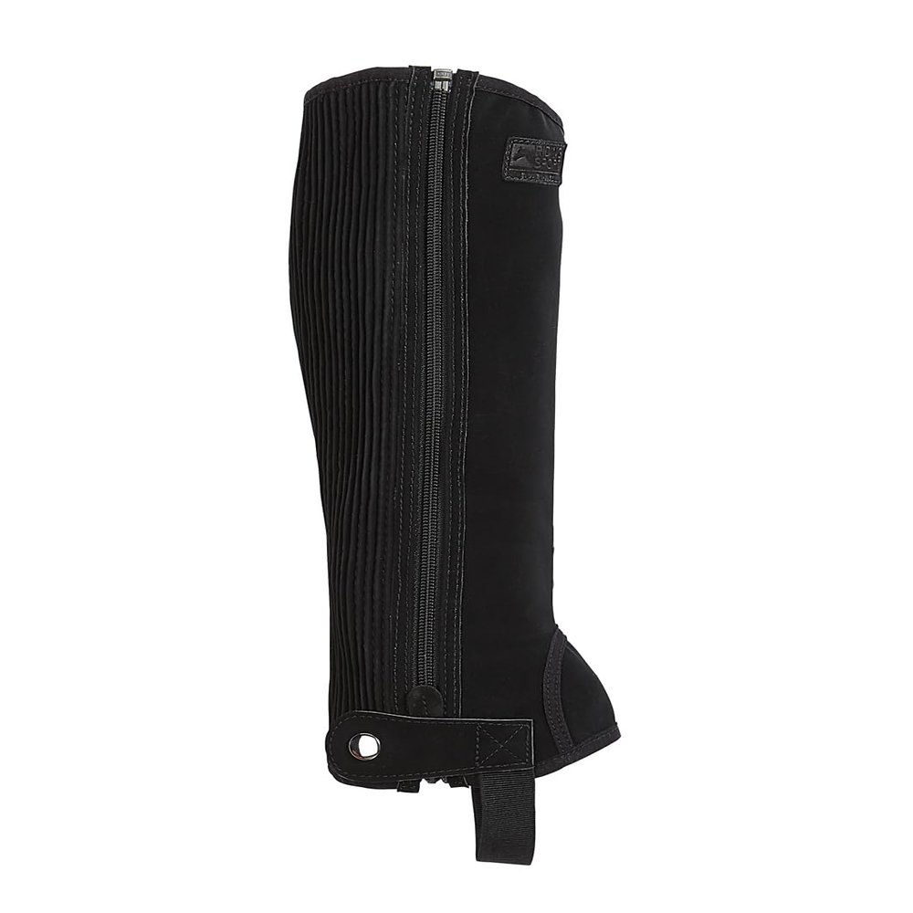 Dover Saddlery Riding Sport - Adults' Synthetic Suede Half Chaps with Silicone Grip Patches, Color: Black, Size: Medium