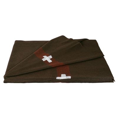 Fox Outdoor Products Wool Blanket - Warm Lightweight Wool Blend Blanket with Whip-Stitched Edges for Outdoor & Home Use, Swiss Army Style - DEEP Chestnut Brown