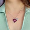 Mississippi State Bulldogs Amara Crystal Heart Silver Chain Necklace Jewelry Gift MSU view 2