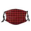 Niqqzit Buffalo Plaid Black and Red Check Mask with Filter Breathable Face Mask Washable Balaclava Bandana Mouth Cover with Adjustable Ear Loops view 1