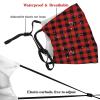 Niqqzit Buffalo Plaid Black and Red Check Mask with Filter Breathable Face Mask Washable Balaclava Bandana Mouth Cover with Adjustable Ear Loops view 4