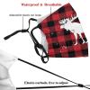 Niqqzit Red Buffalo Check Plaid Moose Deer Mask with Filter Breathable Face Mask Washable Balaclava Bandana Mouth Cover with Adjustable Ear Loops view 4