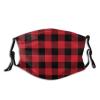 Niqqzit Buffalo Plaid Black and Red Check Mask with Filter Breathable Face Mask Washable Balaclava Bandana Mouth Cover with Adjustable Ear Loops view 1