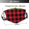 Niqqzit Buffalo Plaid Black and Red Check Mask with Filter Breathable Face Mask Washable Balaclava Bandana Mouth Cover with Adjustable Ear Loops view 2