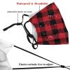 Niqqzit Buffalo Plaid Black and Red Check Mask with Filter Breathable Face Mask Washable Balaclava Bandana Mouth Cover with Adjustable Ear Loops view 4