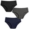 City Threads Big Girls Organic Cotton Brief Underwear for Sensitive Skin and Sensory Friendly Clothing SPD, Black/Charcoal/Navy, 3T view 1