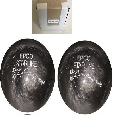 BuyBocceBalls - EPCO Duckpin Bowling Balls - - (4 7/8", 3lbs 8oz) Pack of 2 - Starline Galaxy -Black - Made in USA