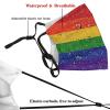 Niqqzit Rainbow Glitter Gay Pride Flag Mask with Filter Breathable Face Mask Washable Balaclava Bandana Mouth Cover with Adjustable Ear Loops view 4