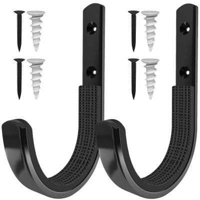 Spoligod Gun Rack Wall Mount, Horizontal Gun Racks for Wall Metal Shotgun Hangers for Storing Rifles, Shotguns and Bows, Gun Mount Holder Hooks for Wall Storage (Black 1pair)