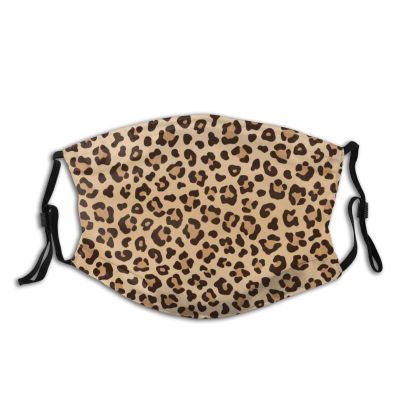 Niqqzit Leopard Animal Print Mask with Filter Breathable Face Mask Washable Balaclava Bandana Mouth Cover with Adjustable Ear Loops