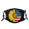 Niqqzit Sunflower American Flag Mask with Filter Breathable Face Mask Washable Balaclava Bandana Mouth Cover with Adjustable Ear Loops view 1