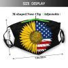 Niqqzit Sunflower American Flag Mask with Filter Breathable Face Mask Washable Balaclava Bandana Mouth Cover with Adjustable Ear Loops view 2