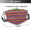 Niqqzit Serape Rainbow Stripes Mexican Pattern Mask with Filter Breathable Face Mask Washable Balaclava Bandana Mouth Cover with Adjustable Ear Loops view 2