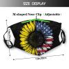 Niqqzit Sunflower American Flag Mask with Filter Breathable Face Mask Washable Balaclava Bandana Mouth Cover with Adjustable Ear Loops view 2