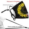 Niqqzit Sunflower American Flag Mask with Filter Breathable Face Mask Washable Balaclava Bandana Mouth Cover with Adjustable Ear Loops view 4