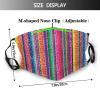 Niqqzit Mexico Serape Leopard Print Mask with Filter Breathable Face Mask Washable Balaclava Bandana Mouth Cover with Adjustable Ear Loops view 2