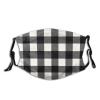 Niqqzit Buffalo Plaid Black and White Check Mask with Filter Breathable Face Mask Washable Balaclava Bandana Mouth Cover with Adjustable Ear Loops